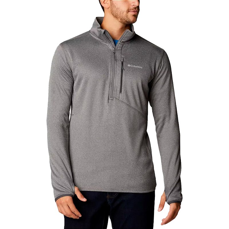 Moletom Columbia Park View Fleece Half Zip Cinza Masculino