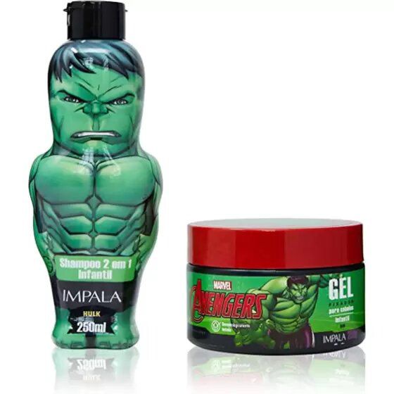 Kit Avangers Hulk Shampoo + Gel + Adesivos Impala - Casa do Cabeleireiro