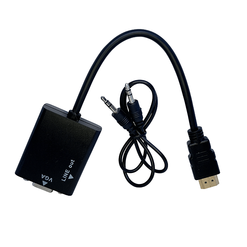 Cabo Adaptador Conversor HDMI VGA P2 Auxiliar Áudio