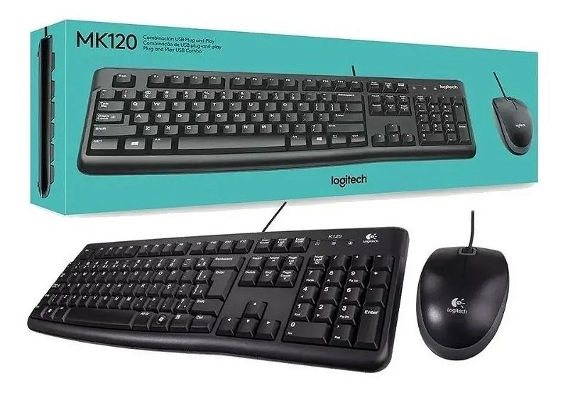 Kit teclado e mouse logitech - Mk120 - Precisa Eletros