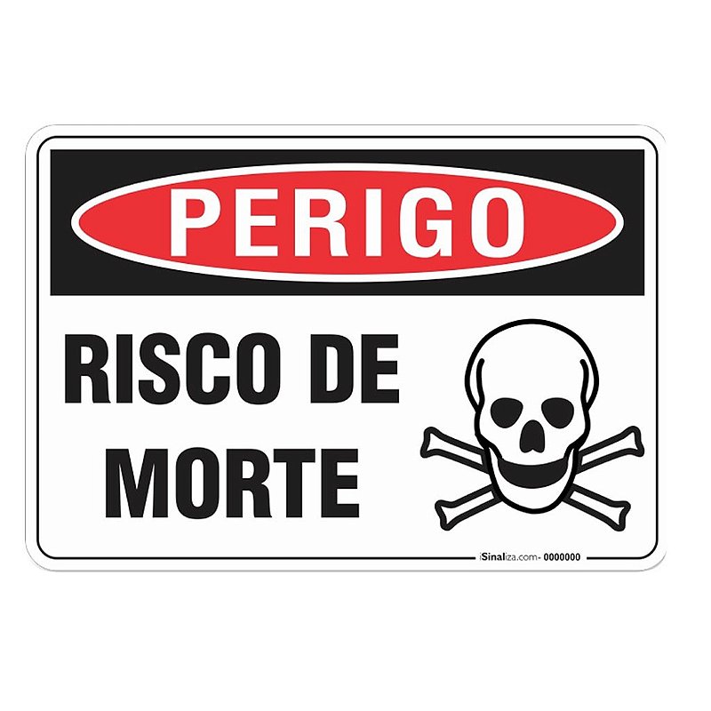 Placa De Sinalização Risco De Morte 25 X 35 Cm - Reconnstek