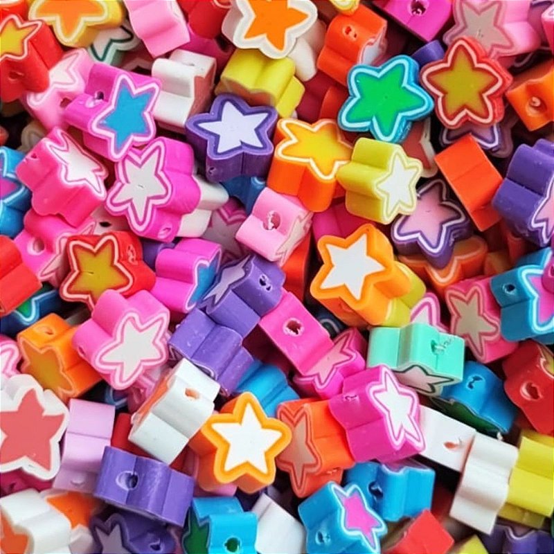 100 Uni. Miçanga De Fimo Estrela - Man Aviamentos