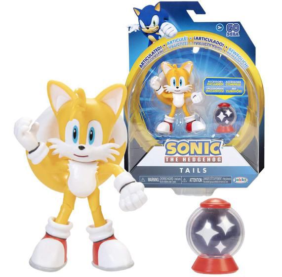 Kit 2 Bonecos Vinil Sonic E Tails 25 Cm Grande Articulados - Sp