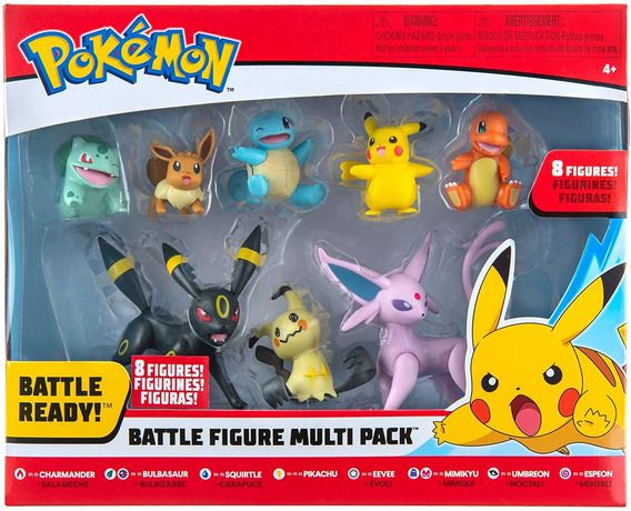 Kit 8 Bonecos Pokemon - Pikachu, Eevee, Sneasel - TRENDS Brinquedos