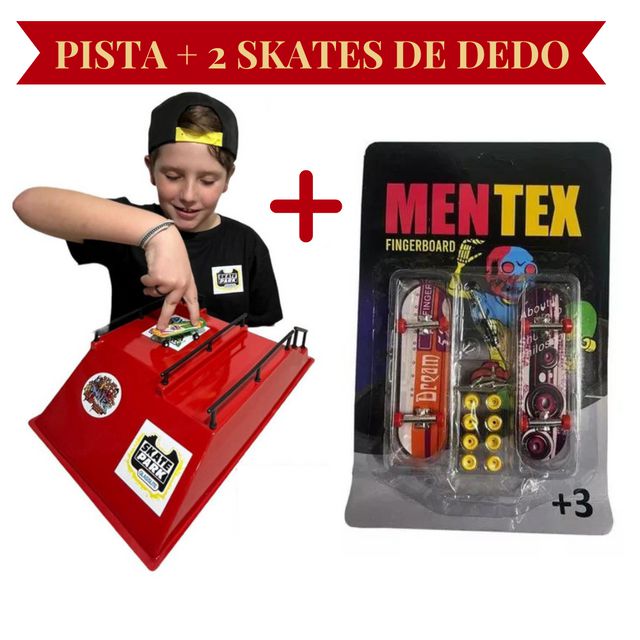 Pista Rampa + 2 Skates de Dedo - TRENDS Brinquedos