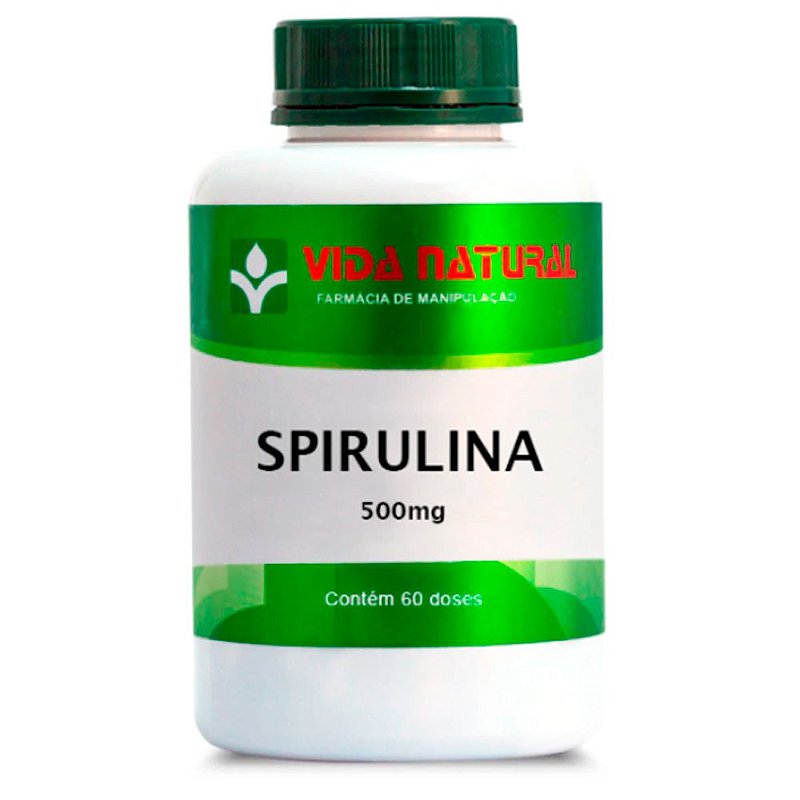 Spirulina 500mg 60 Doses Vida Natural Farmácia de Manipulação