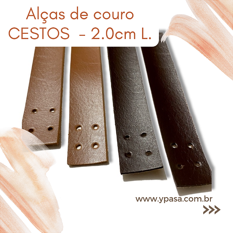 Alça de couro sintético - CESTO 15 a 35CM (PAR - 2.0cm L.)