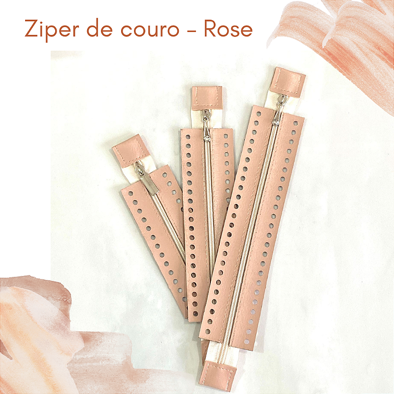 Zíper em couro -  ROSE