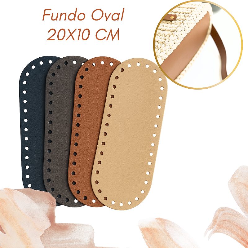 Fundo / Base de couro sintético OVAL 20x10 CM