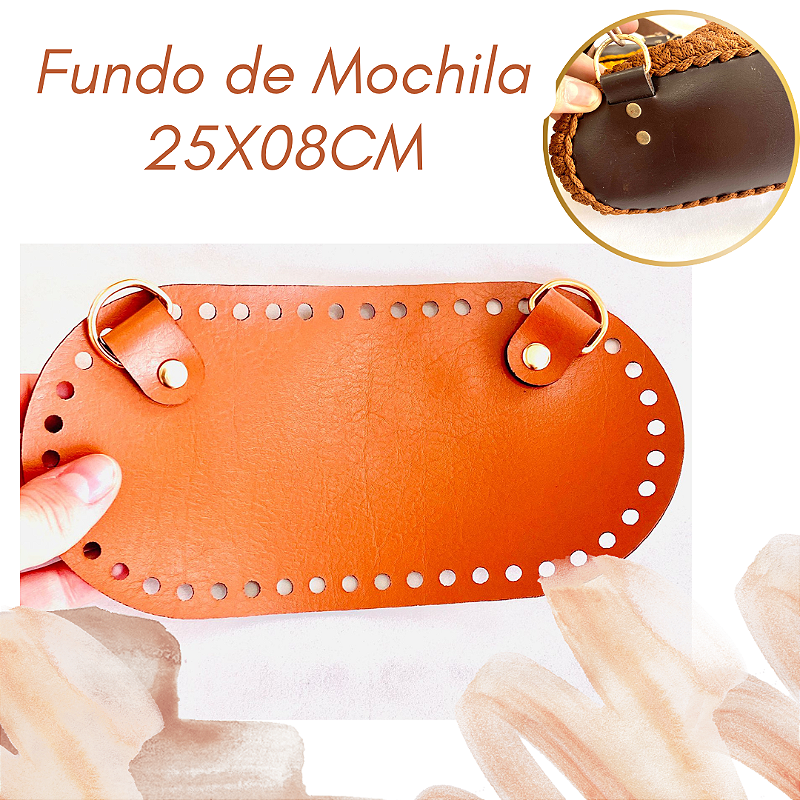 25x08 CM - Fundo / Base de couro sintético MOCHILA