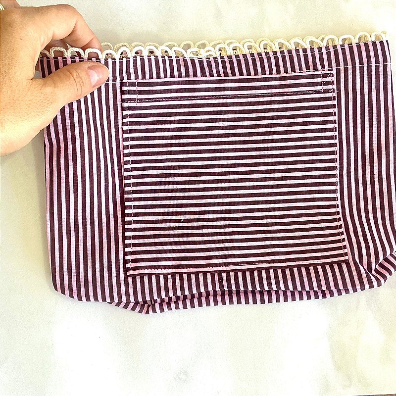 Forro de Bolsa Estampado -LISTRADO ROSA/CAFÉ