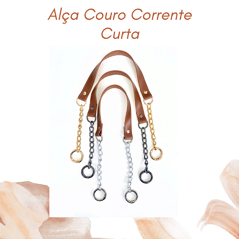 Alça Couro Corrente - Curta