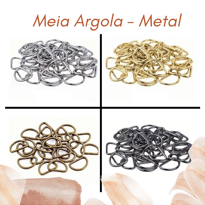 Meia Argola Metal - 02 unidades