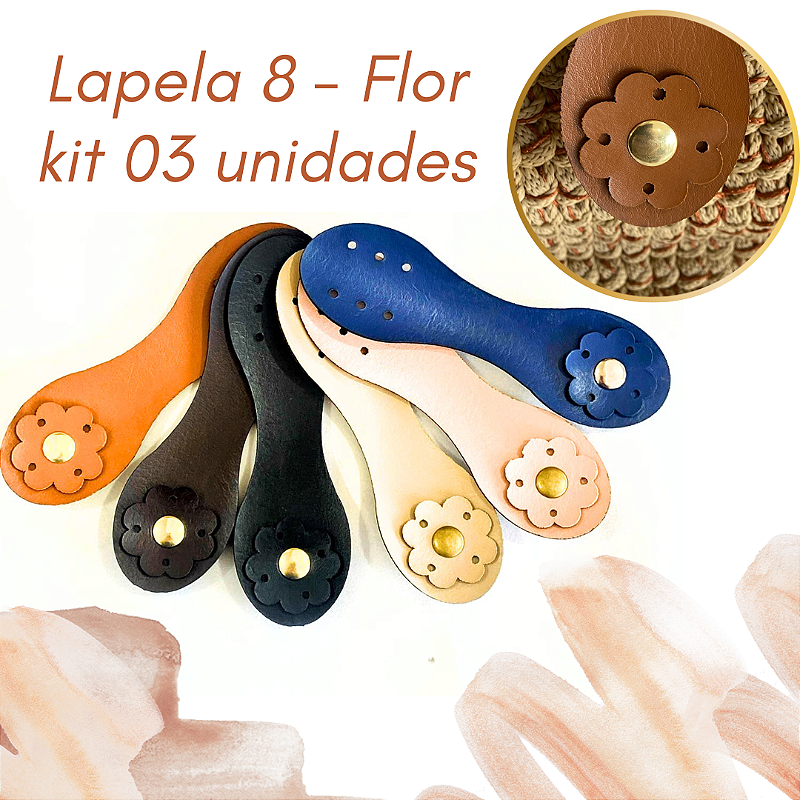 Kit 03 Unidades Lapela / Fecho 8 - FLOR