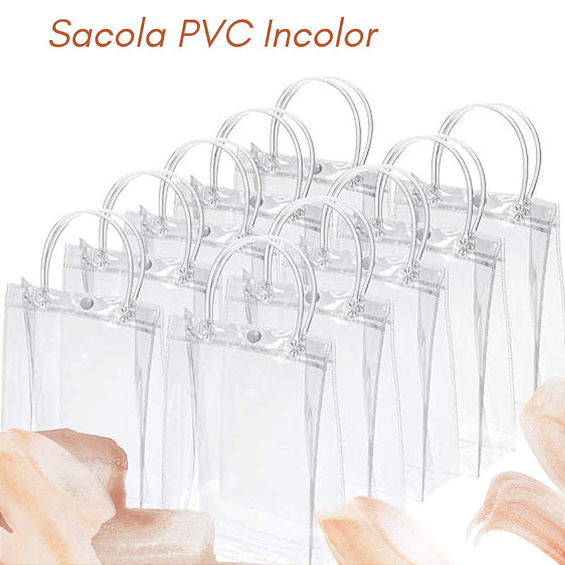 Sacola PVC Incolor - 37CMX27CMX20CM