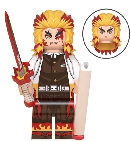 Boneco Bloco Montar Rengoku Kyoujurou Kimetsu no Yaiba - Stocktoys