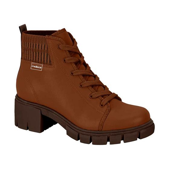 Bota Coturno Feminino Marrom Salto Moleca Coturno Moleca Marrom