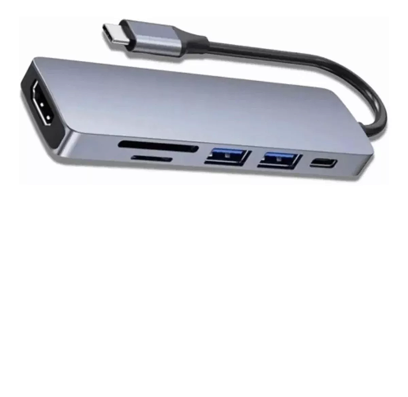 Hub Adaptador Usb Tipo C 6 Em 1 Com Hdmi 4k Mac Pro/air/m1 - Conexão ...