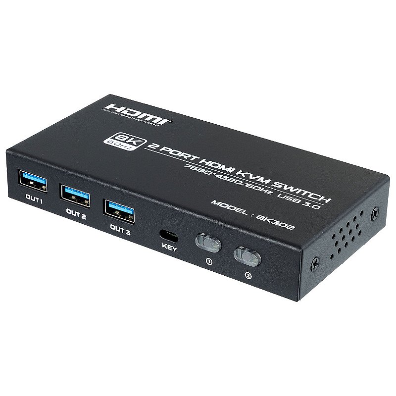 Chaveador Switch KVM HDMI 2 Portas 60Hz 8K - Ion Cabos