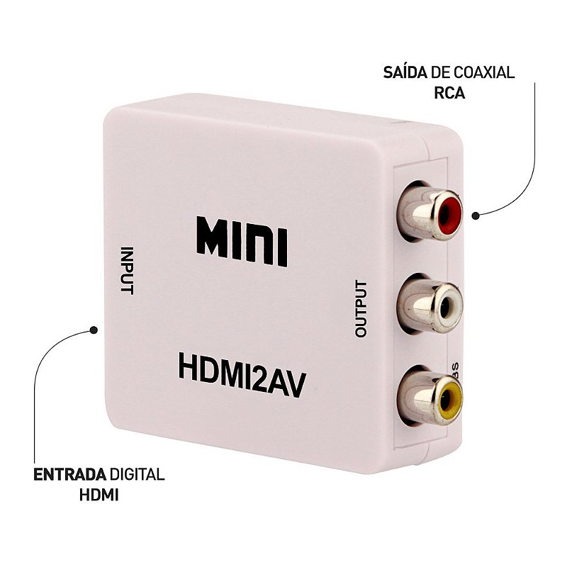 Mini Conversor HDMI para Vídeo Composto (RCA) - Ion Cabos