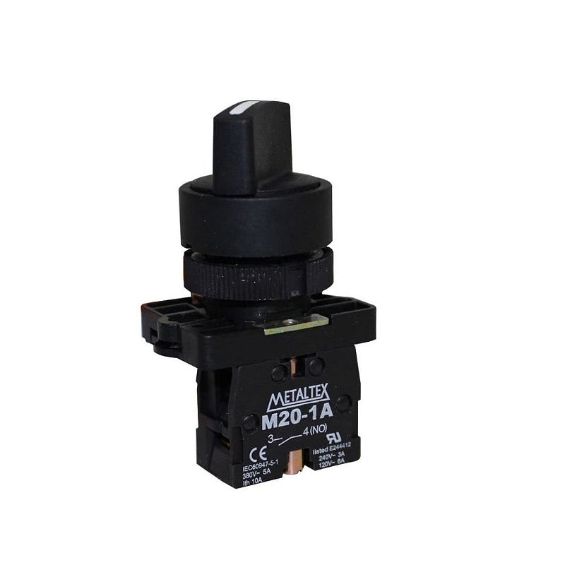 P20scr2-b-1a | Chave Seletora Plástica Knob Curto - 2 Pos. Fixas