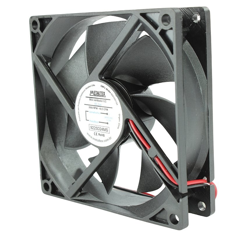 9225D24MS | Ventilador Cooler 92x92x25mm - 24v | Metaltex - LUZ