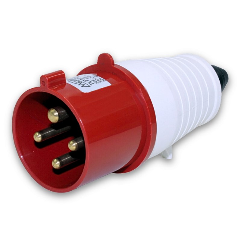 TLP32443 | Plug Macho Industrial 32a 3P+T (380~415v) Verm