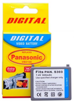 Vhbw Batteria Sostitutiva Per Panasonic CGA-S303, CGA-S303E – 850mAh, 7,2V, Li-Ion Per Videocamera SDR-S300
