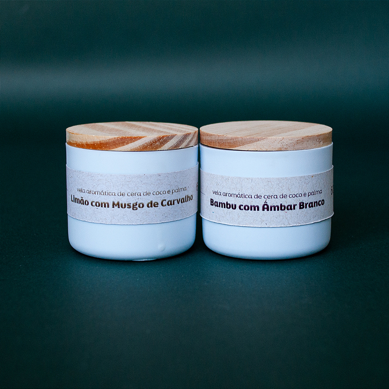 KIT 02 Velas Aromáticas 60g - Limão Siciliano & Bambu