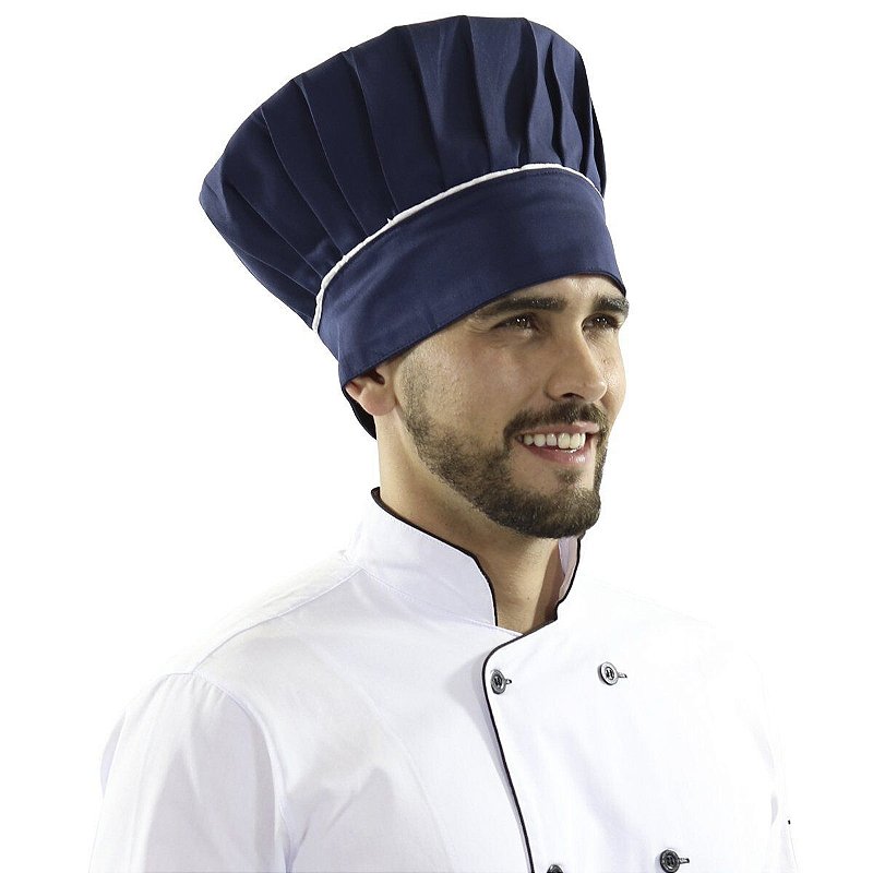 Chapéu Para Chef Cozinha Profissional Azul Escuro - Dr Chef - DR.CHEF