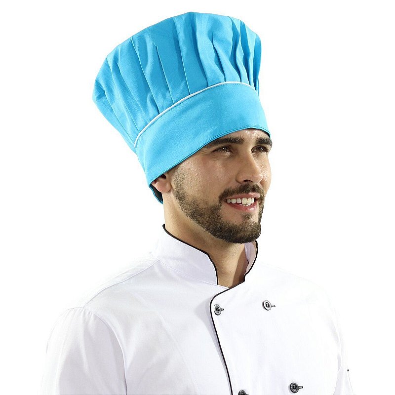 Chapéu Chef Cozinha Azul Caribe Profissional - Dr Chef - DR.CHEF