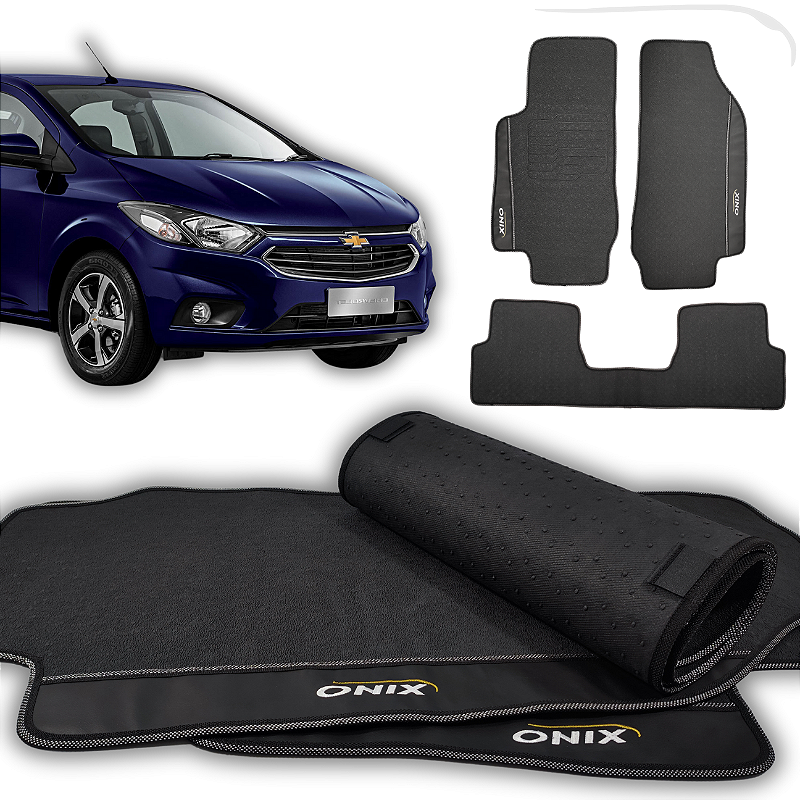 Tapete Onix 2018 a 2019 - 3 peças - Linha Premium - Lanzi AutoParts