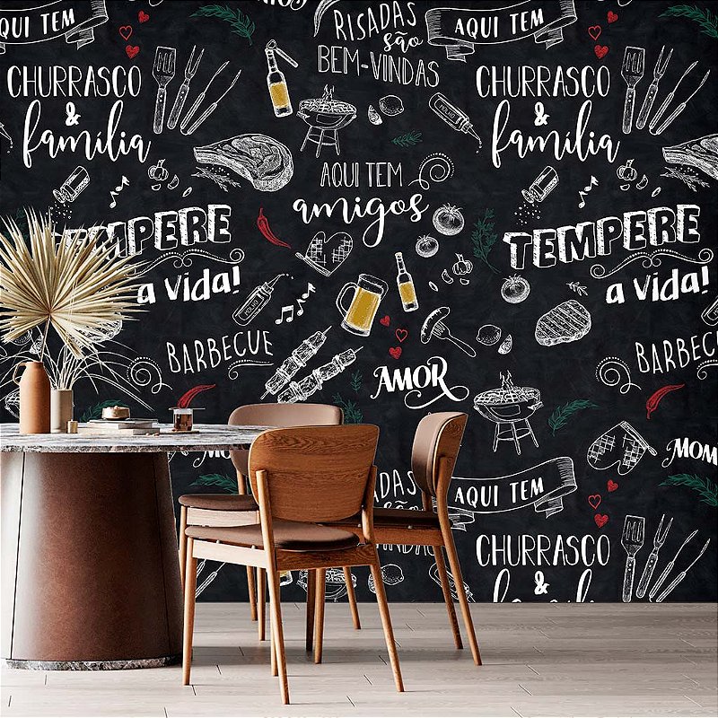 Papel de Parede Personalizado Frases para Churrasco - BEM INSTALADO ...