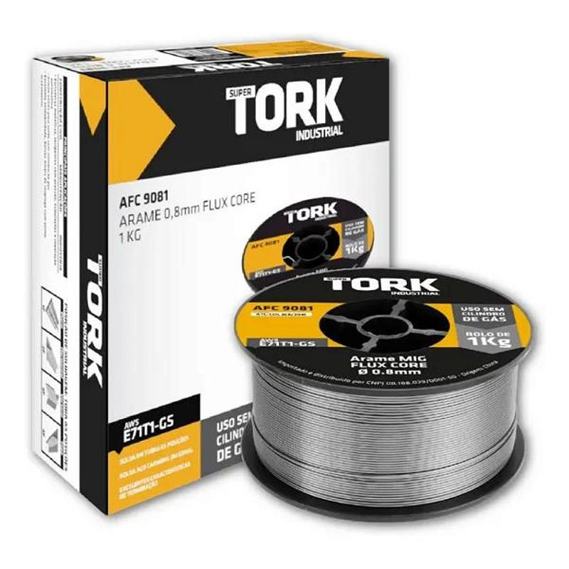 Arame Tork Solda Flux Core 0,8MM 1KG - AFC-9081 - Brama Casa