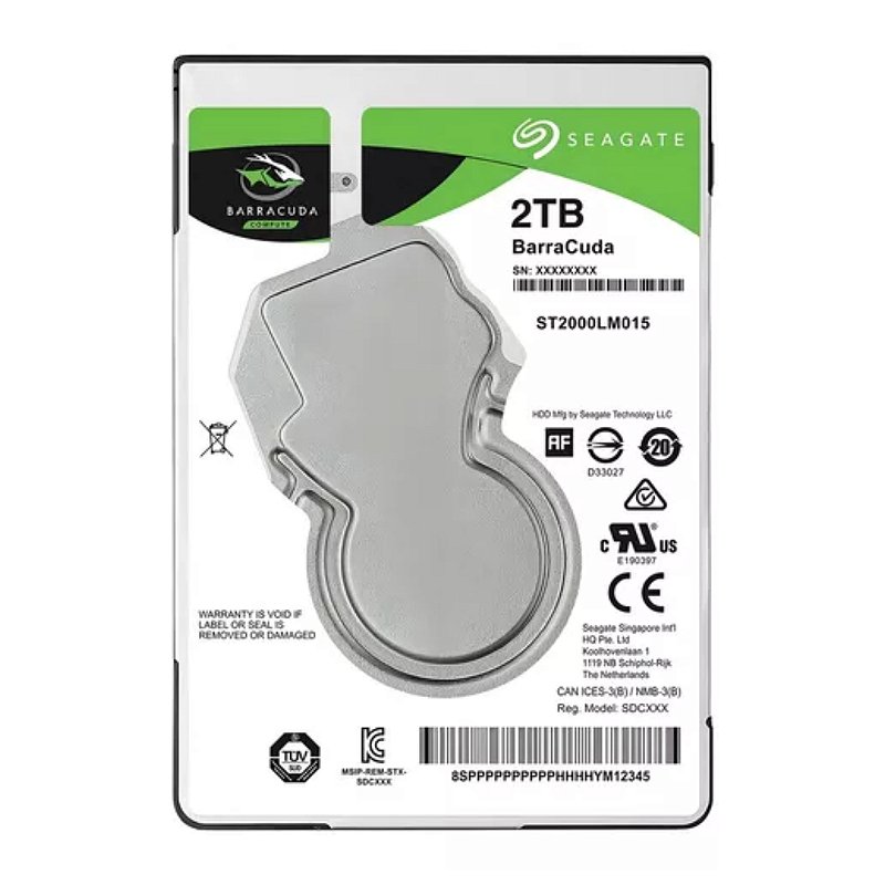 Hd Notebook Seagate Barracuda 2Tb Sata 3 6Gb/S 5400Rpm 128Mb 2,5