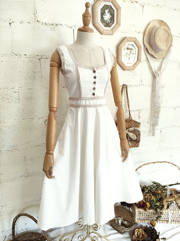 Vestido Campônia off white rustico