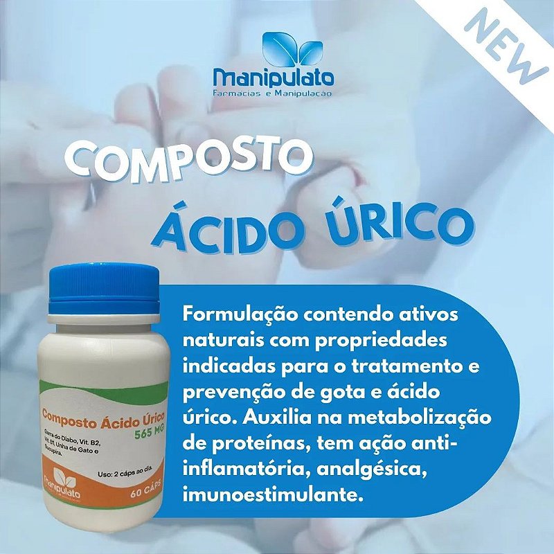 Composto Ácido Úrico 565mg 60caps - Manipulato - Manipulato Farmácias e ...