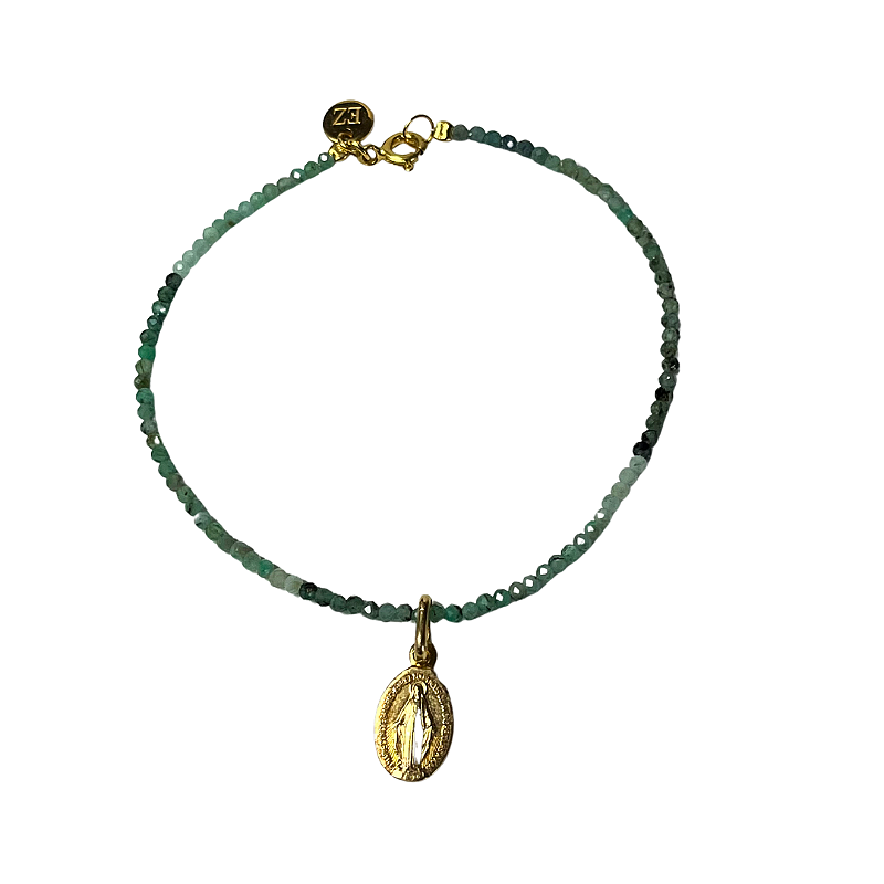 Pulseira Nossa Senhora das Graças Esmeraldas