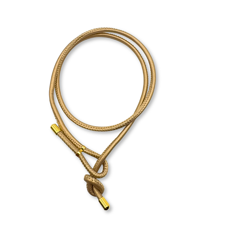 CHOKER COURO DOURADO