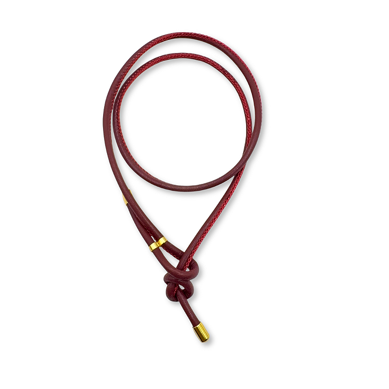 CHOKER COURO BORDO