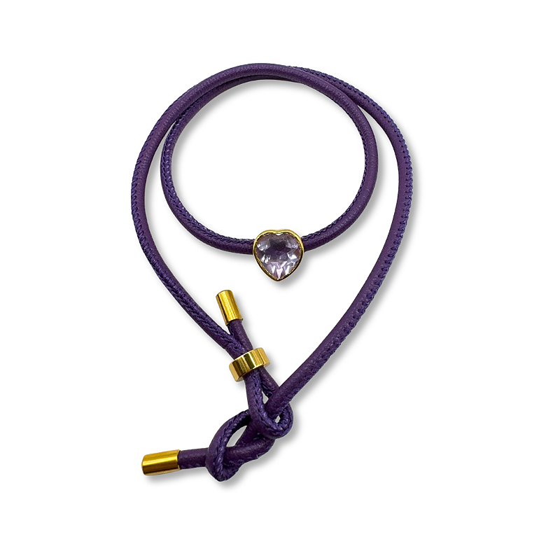 CHOKER CORAÇÃO AMETISTA