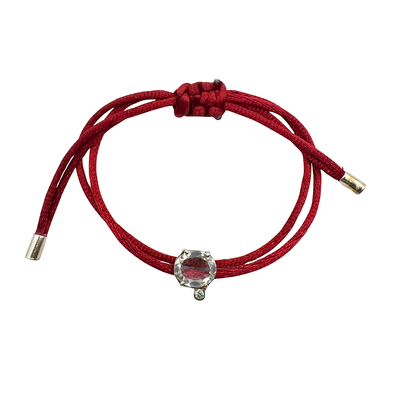 PULSEIRA GAIA CRISTAL DE ROCHA VERMELHA