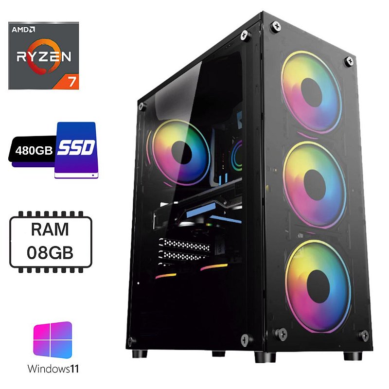 Computador Gamer Ryzen 7 5700G - Crystal Informática