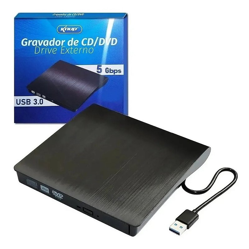 Gravador de DVD Externo Knup KP-LE300 - Crystal Informática