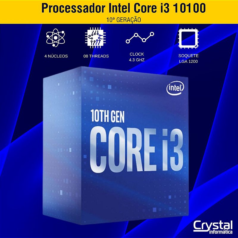 CPU core i3 10100 processador-intel-core-i3-
