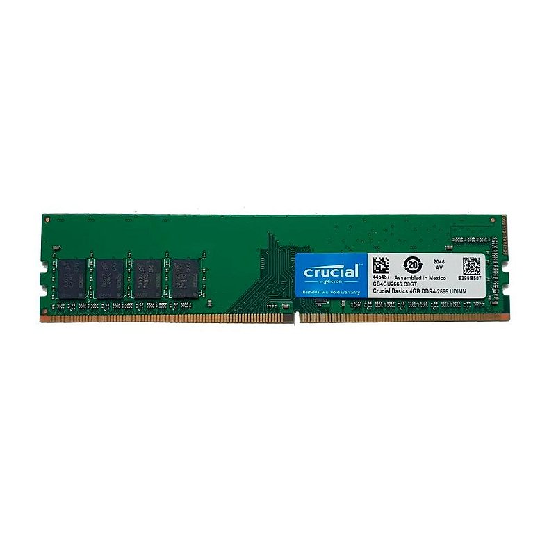Memória RAM 4GB DDR4 2666 MHz Crucial CB4GU2666 - Crystal Informática