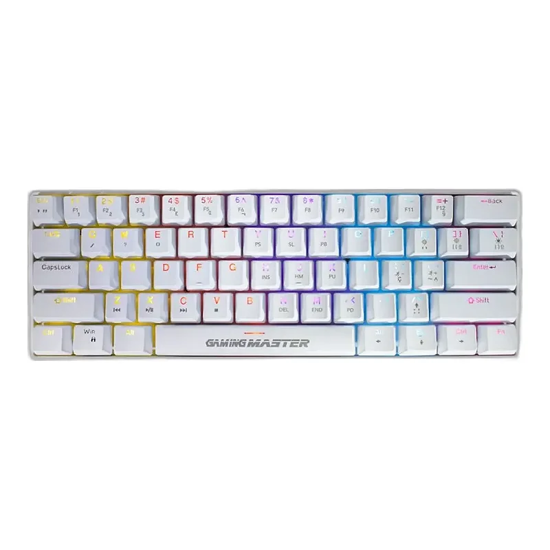 Teclado Gamer Mecânico K-mex Spectra Fury White KBW88, Switch Blue