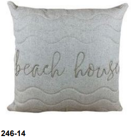 ALMOFADA LINHO BEGE 52X52 C/APLIQ PALHA NATURAL MAR