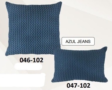 ALMOFADA TRAMA CROCHE BLUE JEANS 52X52/35X58