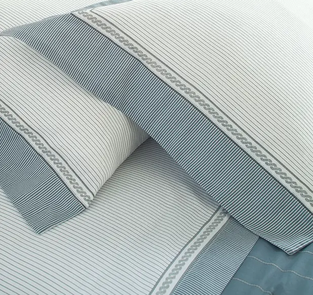 Jogo de Cama 100% Algodão Penteado Estampado Listras